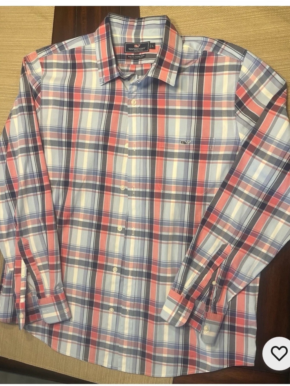 Vineyard Vines Men’s Pink & Blue Plaid Button-Down Shirt